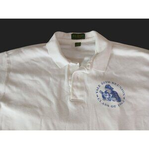 Yale 35th Reunion 1962 White Polo Shirt All Sport 100% Cotton Short Sleeve  L